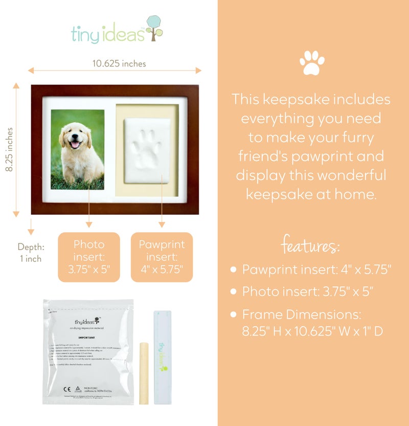 Tiny Ideas Paw Print Keepsake Impression Kit, No Mess Pet Clay Paw Print Mold for Dog and Cat, Ideal Personalized Gift or Memorial Frame for Pet Parents - Image 3
